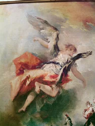 La historia de Tobías (detalle de la partida del Arcángel Rafael, c.1750)